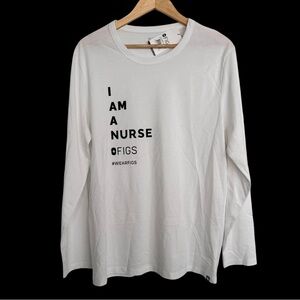Figs White Long Sleeve Underscrub T- Shirt SZ Medium Super Soft Nurse NWT